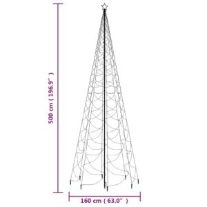 Χριστουγεννιάτικο Δέντρο Μπλε 5 μ. 1400 LED με Μεταλλικό Στύλο