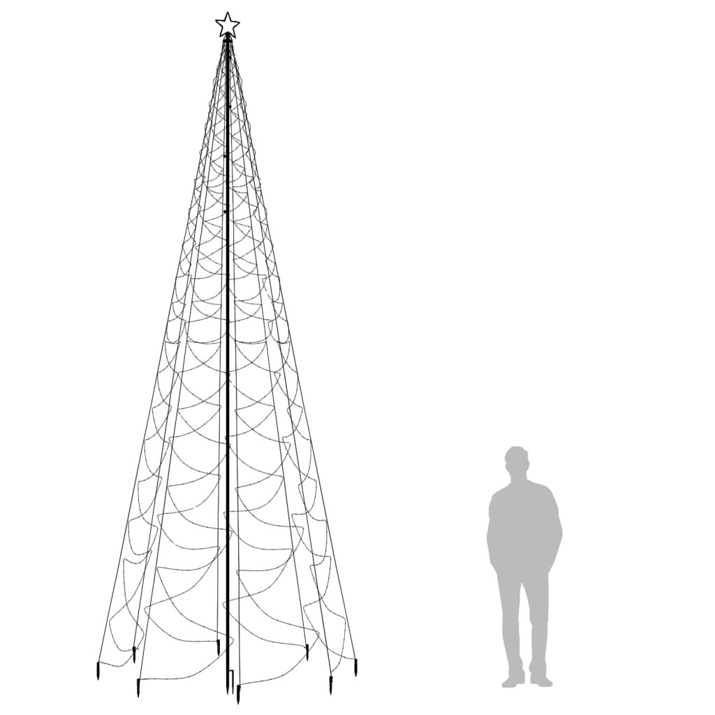 Χριστουγεννιάτικο Δέντρο Μπλε 5 μ. 1400 LED με Μεταλλικό Στύλο