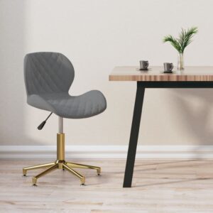 335041  Swivel Dining Chair Dark Grey Velvet