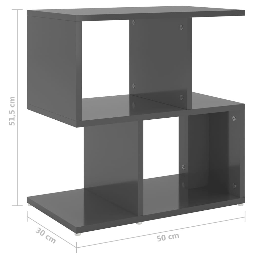 Κομοδίνο Γυαλιστερό Γκρι 50 x 30 x 51