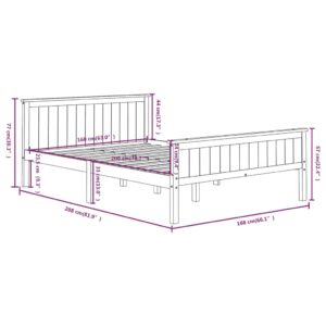 Πλαίσιο Κρεβατιού Σκούρο Καφέ 160 x 200 εκ. Μασίφ Ξύλο Πεύκου