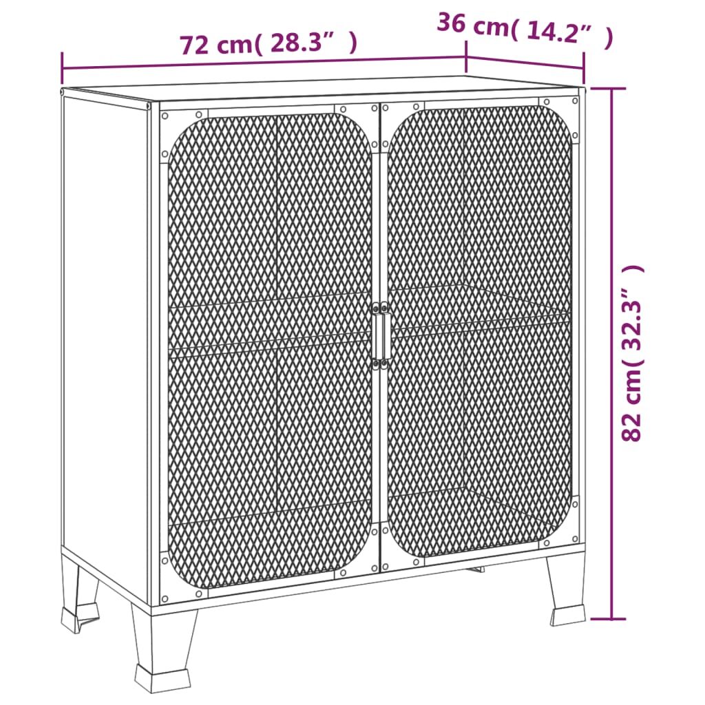 Ντουλάπι Αποθήκευσης Ρουστίκ Καφέ 72x36x82 εκ. Μέταλλο / MDF