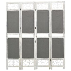 338555  4-Panel Room Divider Grey 140x165 cm Fabric