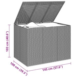 Κουτί Μαξιλαριού Κήπου Καφέ 145x100x103 εκ. Ρατάν Πολυαιθ.