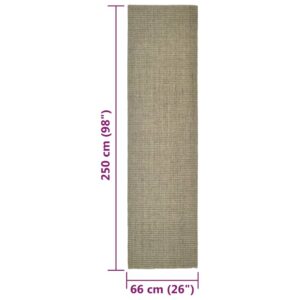 Χαλί Taupe 66 x 250 εκ. από Φυσικό Σιζάλ