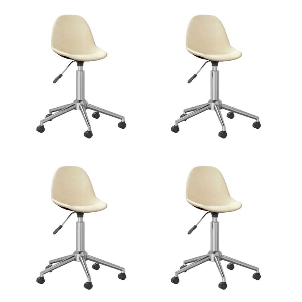 3086054  Swivel Dining Chairs 4 pcs Cream Fabric (2x333467)