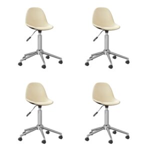 3086054  Swivel Dining Chairs 4 pcs Cream Fabric (2x333467)