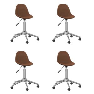 3086055  Swivel Dining Chairs 4 pcs Brown Fabric (2x333468)