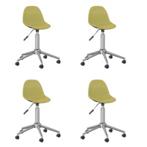 3086057  Swivel Dining Chairs 4 pcs Green Fabric (2x333470)