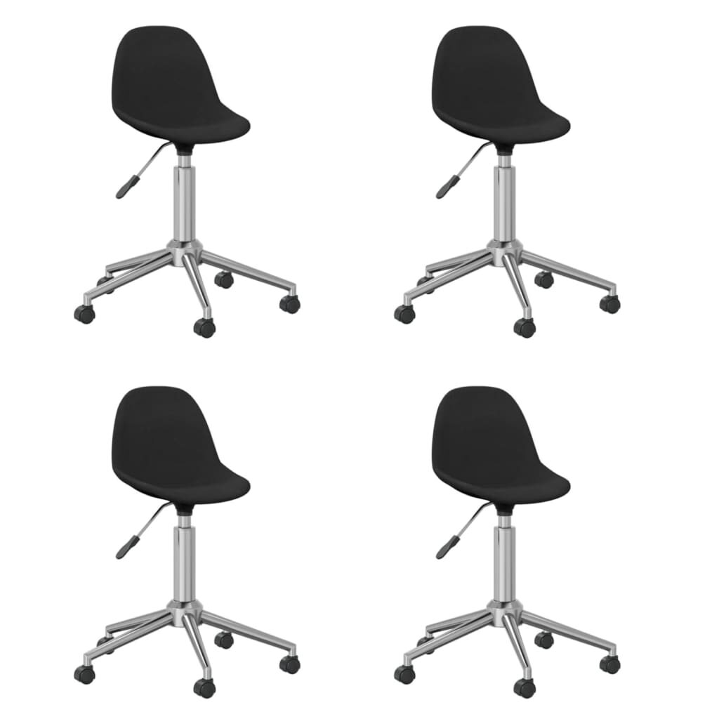 3086058  Swivel Dining Chairs 4 pcs Black Fabric (2x333471)