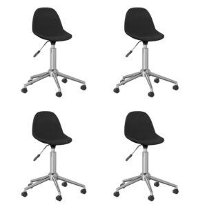 3086058  Swivel Dining Chairs 4 pcs Black Fabric (2x333471)