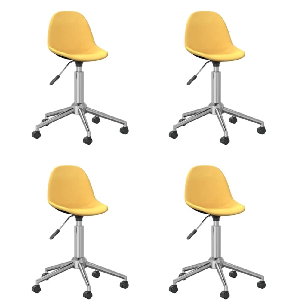 3086059  Swivel Dining Chairs 4 pcs Yellow Fabric (2x333472)