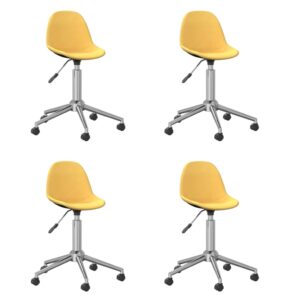 3086059  Swivel Dining Chairs 4 pcs Yellow Fabric (2x333472)