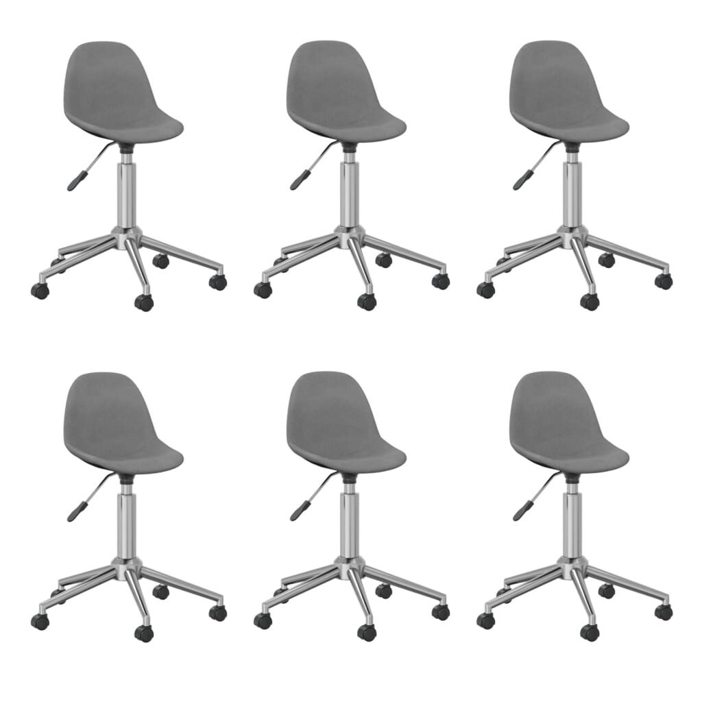 3086062  Swivel Dining Chairs 6 pcs Light Grey Fabric (3x333465)