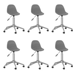 3086062  Swivel Dining Chairs 6 pcs Light Grey Fabric (3x333465)