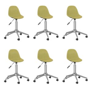 3086067  Swivel Dining Chairs 6 pcs Green Fabric (3x333470)