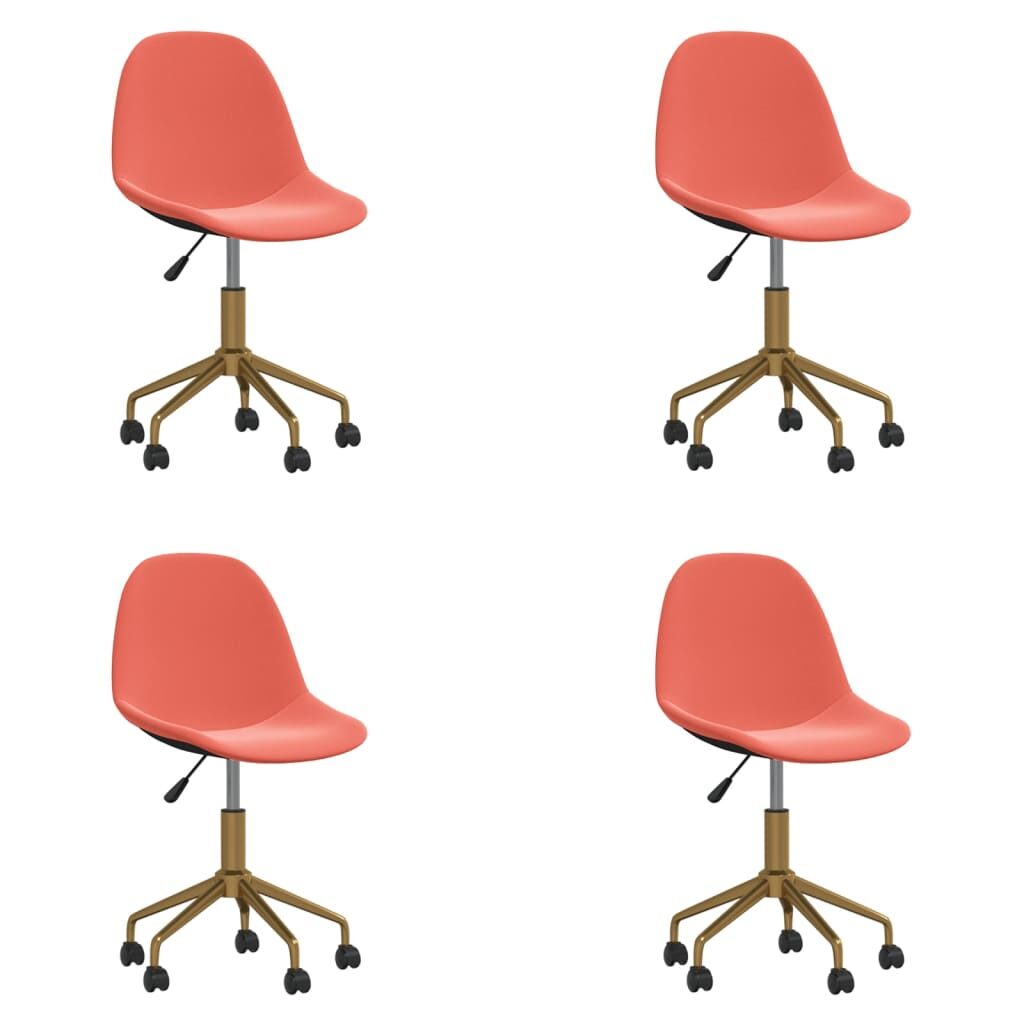 3086099  Swivel Dining Chairs 4 pcs Pink Velvet(2x333500)