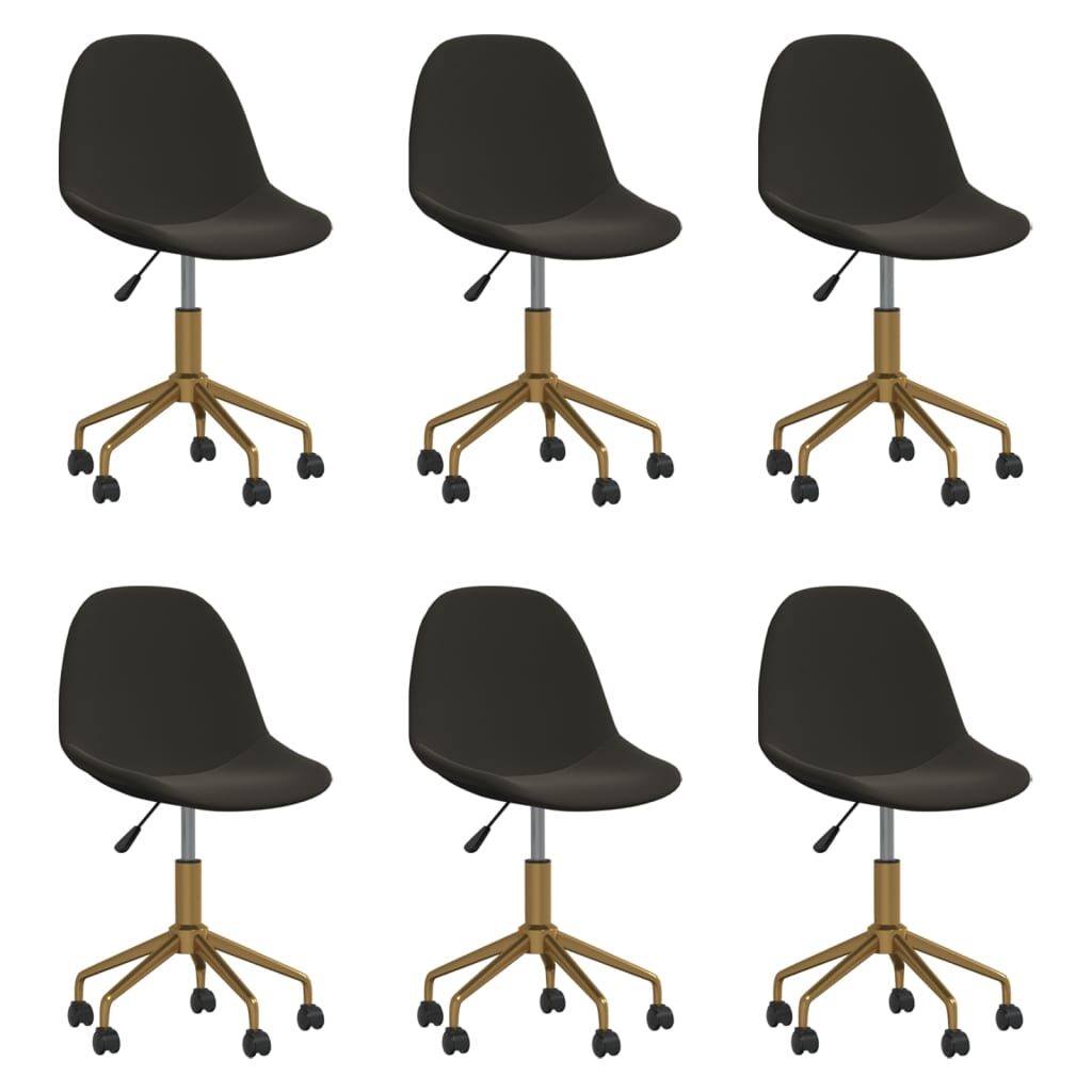 3086106  Swivel Dining Chairs 6 pcs Dark Grey Velvet(3x333496)