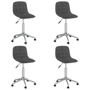 3086845  Swivel Dining Chairs 4 pcs Dark Grey Fabric (334094x2)