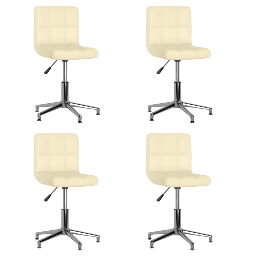 3087638  Swivel Dining Chairs 4 pcs Cream Faux Leather (334409×2)