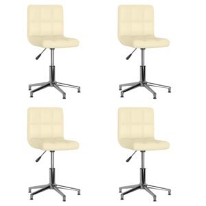 3087638  Swivel Dining Chairs 4 pcs Cream Faux Leather (334409×2)