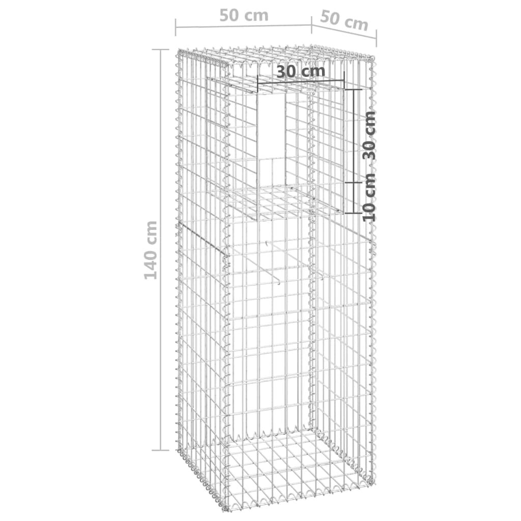 Συρματοκιβώτια Στύλοι 2 τεμ. 50 x 50 x 140 εκ. Σιδερένιοι