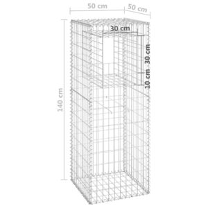 Συρματοκιβώτια Στύλοι 2 τεμ. 50 x 50 x 140 εκ. Σιδερένιοι