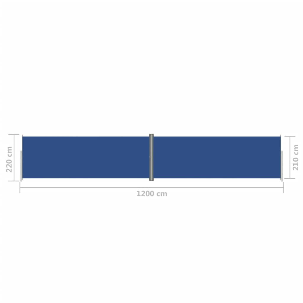 Σκίαστρο Πλαϊνό Συρόμενο Βεράντας Μπλε 220 x 1200 εκ.