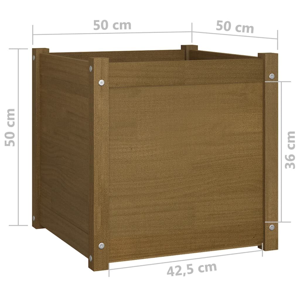 Ζαρντινιέρες 2 τεμ. Μελί 50 x 50 x 50 εκ. από Μασίφ Ξύλο Πεύκου