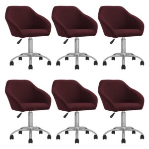 3089589  Swivel Dining Chairs 6 pcs Purple Fabric (3x330507)