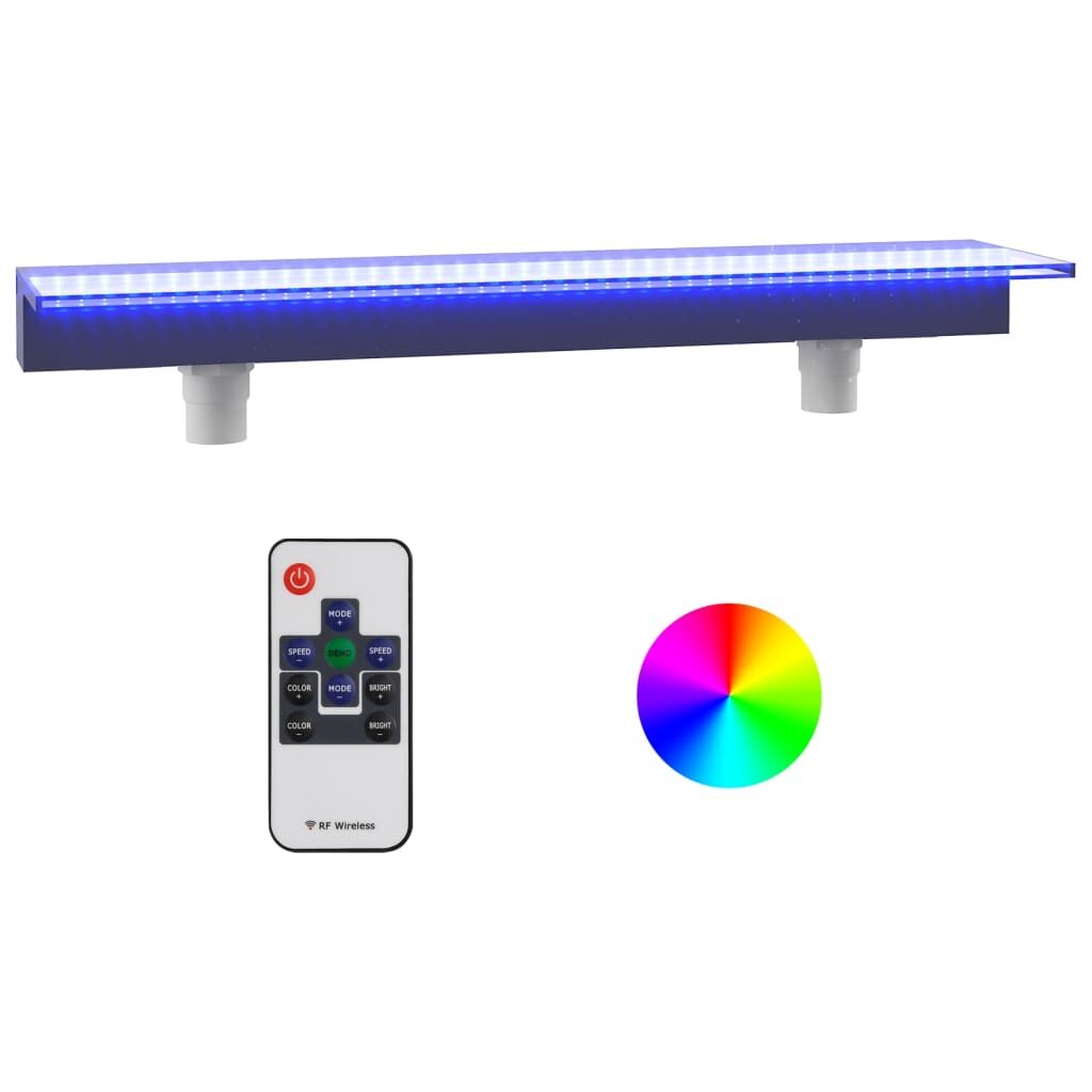 Σιντριβάνι Καταρράκτης Πισίνας με RGB LED 108 εκ. Ακρυλικό