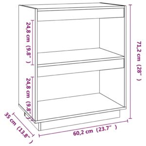 Βιβλιοθήκη Λευκή 60 x 35 x 71 εκ. από Μασίφ Ξύλο Πεύκου