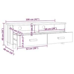 Έπιπλο Τηλεόρασης Καφέ Μελί 106x40x40 εκ. από Μασίφ Ξύλο Πεύκου