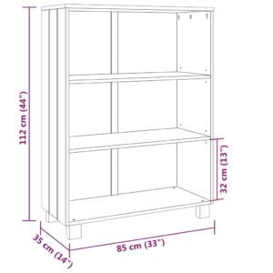 Βιβλιοθήκη Ανοιχτό Γκρι 85 x 35 x 112 εκ. από Μασίφ Ξύλο Πεύκου