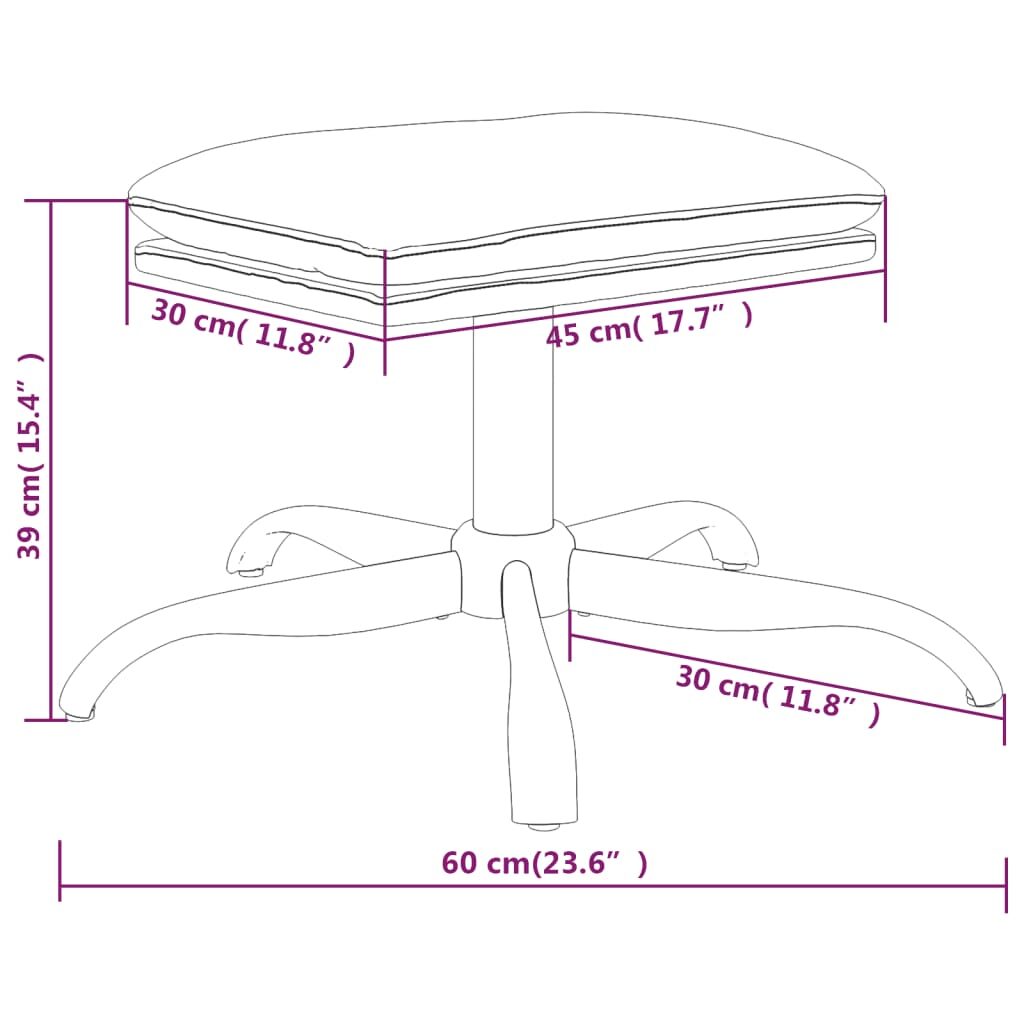 Υποπόδιο Καφέ 60 x 60 x 39 εκ. Ύφασμα & Συνθετικό Δέρμα