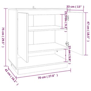 Μπουφές Γκρι Sonoma 70 x 41 x 75 εκ. από Μοριοσανίδα