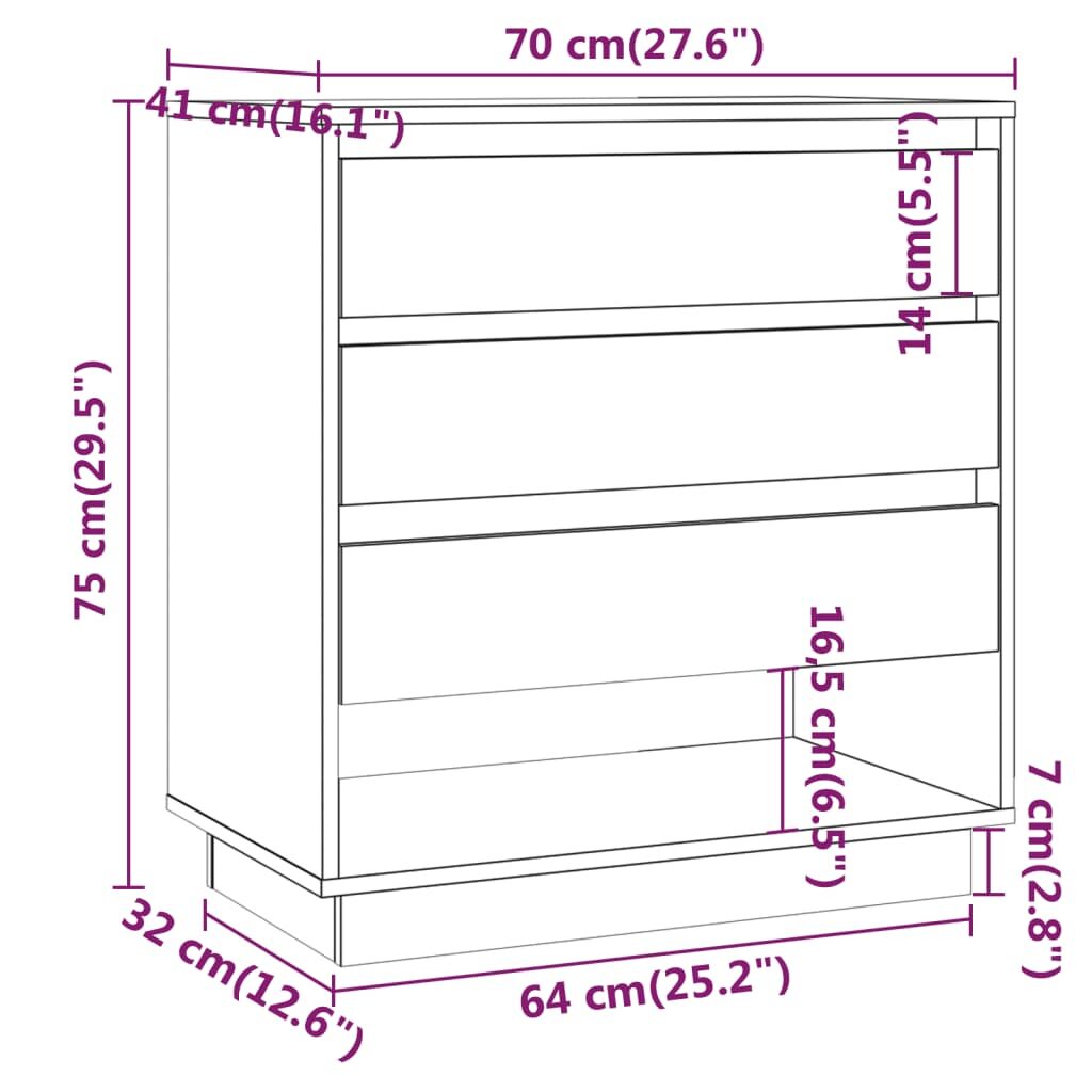 Μπουφές Καφέ Δρυς 70 x 41 x 75 εκ. από Μοριοσανίδα