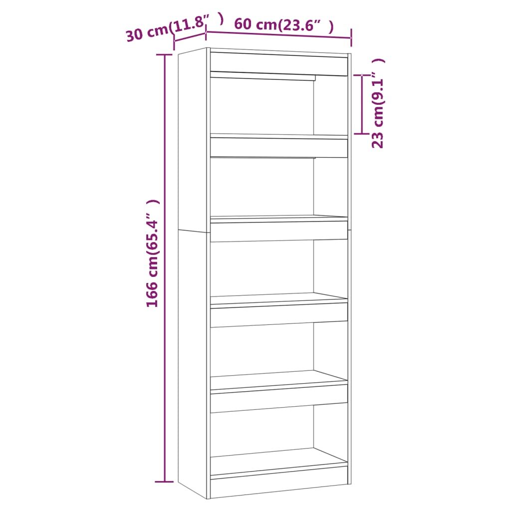 Βιβλιοθήκη/Διαχωρ. Χώρου Sonoma Δρυς 60x30x166 εκ. Μοριοσανίδα