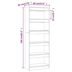 Βιβλιοθήκη/Διαχωρ. Χώρου Sonoma Δρυς 60x30x166 εκ. Μοριοσανίδα