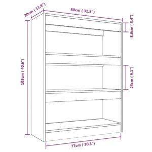 Βιβλιοθήκη/Διαχωρ. Χώρου Γυαλ. Λευκό 80x30x103 εκ Επεξεργ. Ξύλο