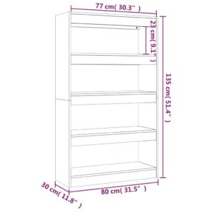 Βιβλιοθήκη/Διαχωριστικό Χώρου Λευκό 80x30x135 εκ. Μοριοσανίδα