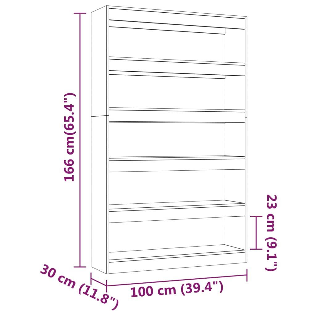 Βιβλιοθήκη/Διαχωριστικό Χώρου Μαύρο 100 x 30 x 166 εκ.