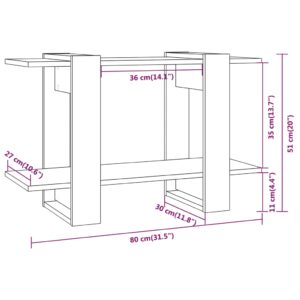 Βιβλιοθήκη/Διαχωριστικό Χώρου Γκρι Sonoma 80x30x51 εκ.