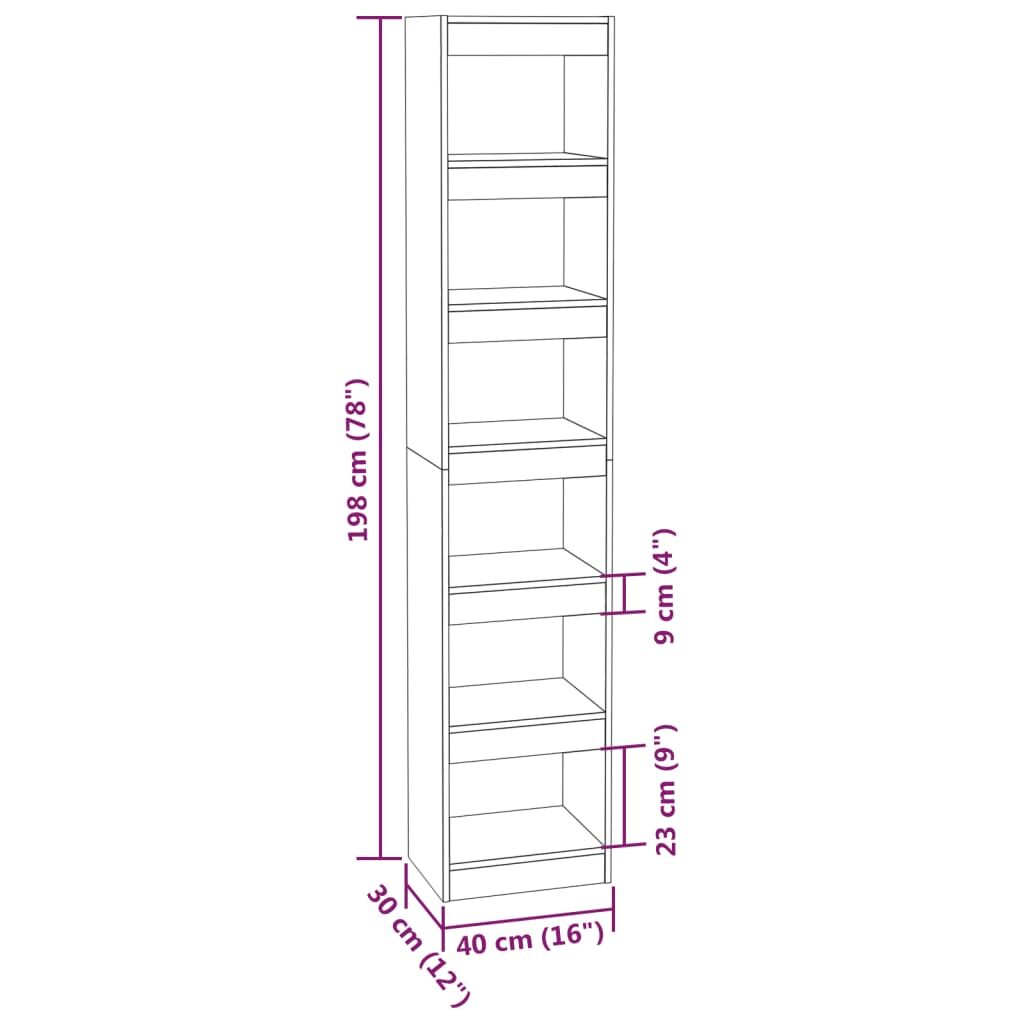 Βιβλιοθήκη/Διαχωριστικό Χώρου Γκρι Sonoma 40x30x198 εκ.