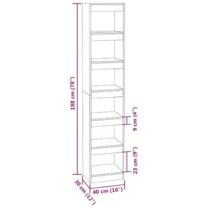 Βιβλιοθήκη/Διαχωριστικό Χώρου Γκρι Sonoma 40x30x198 εκ.