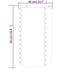 Ζαρντινιέρα Καφέ 40x40x68 εκ. Ατσάλι με Ηλεκτρ. Βαφή Πούδρας