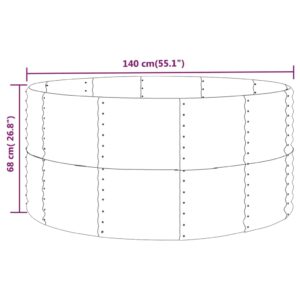 Ζαρντινιέρα Πράσινη 140x140x68εκ Ατσάλι με Ηλεκτρ. Βαφή Πούδρας