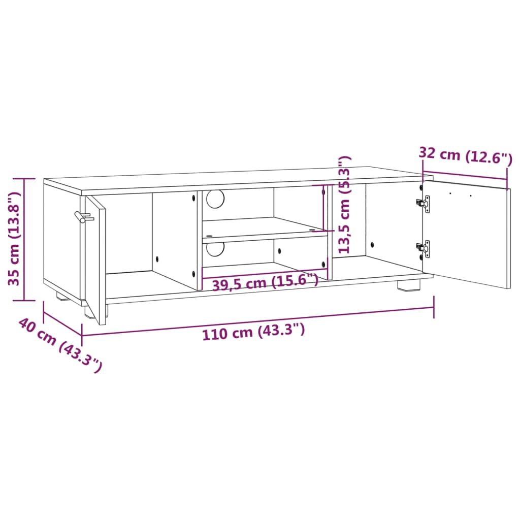 Έπιπλο Τηλεόρασης Καπνιστή Δρυς 110x40x35 εκ Επεξεργασμένο Ξύλο