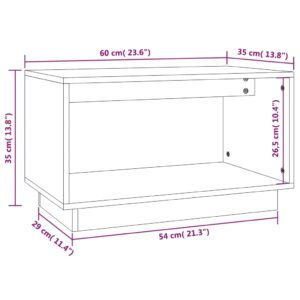 Έπιπλο Τηλεόρασης Λευκό 60 x 35 x 35 εκ. από Μασίφ Ξύλο Πεύκου