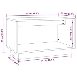 Έπιπλο Τηλεόρασης Γκρι 60 x 35 x 35εκ. από Μασίφ Ξύλο Πεύκου